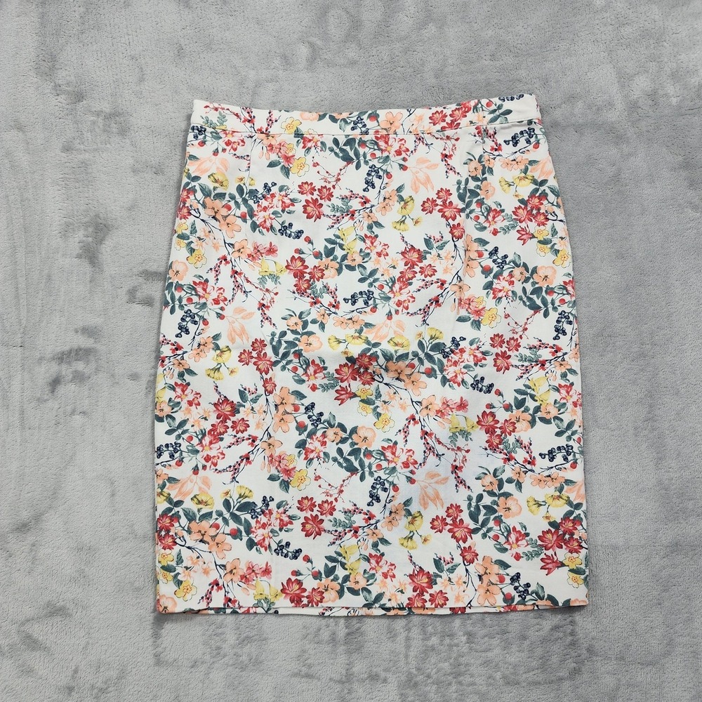 Stradivarius Skirt Womens‎ 2 Multicolor Floral Pencil Knee Length Office Casual